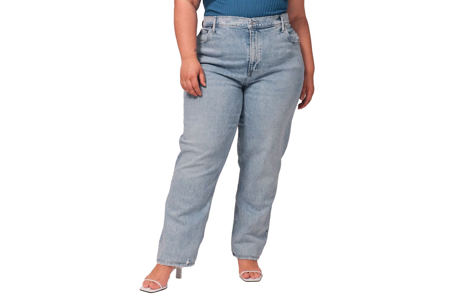 Abercrombie & Fitch Curve Love Ultra 90s High Rise Straight Jeans