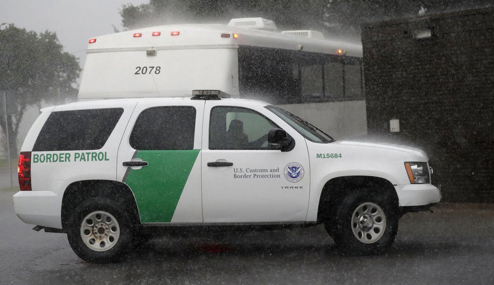 The truck mimics the look of a U.S. Customs and Border Patrol vehicle, like the one pictured...