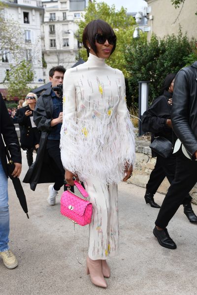 Image: Naomi Campbell. attending the Valentino Paris Fashion Week show in 2019.