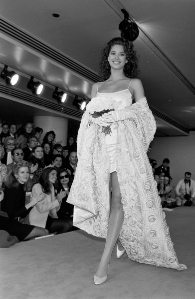 Image: Christy Turlington on the Calvin Klein Runway in 1987. 