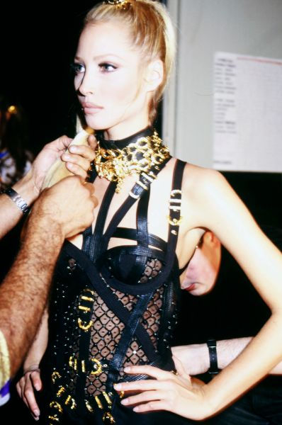 Image: Christy Turlington backstage at the 1992 Versace show. 