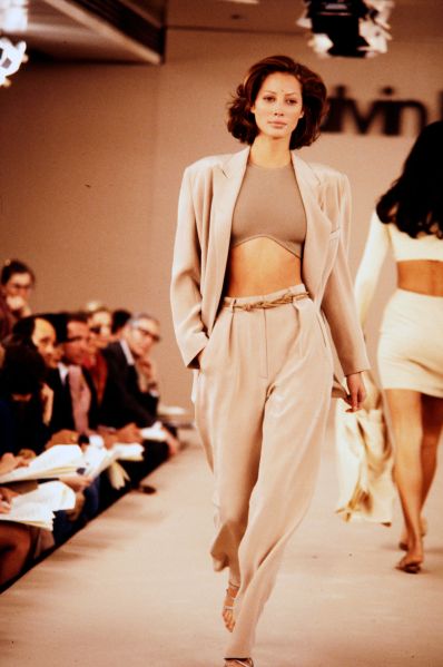 Image: Christy Turlington on the runway for Calvin Klein in 1991.