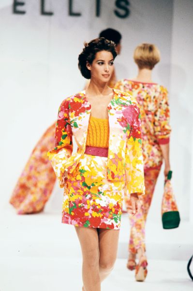 Image: Christy Turlington on the Perry Ellis Runway in 1990. 