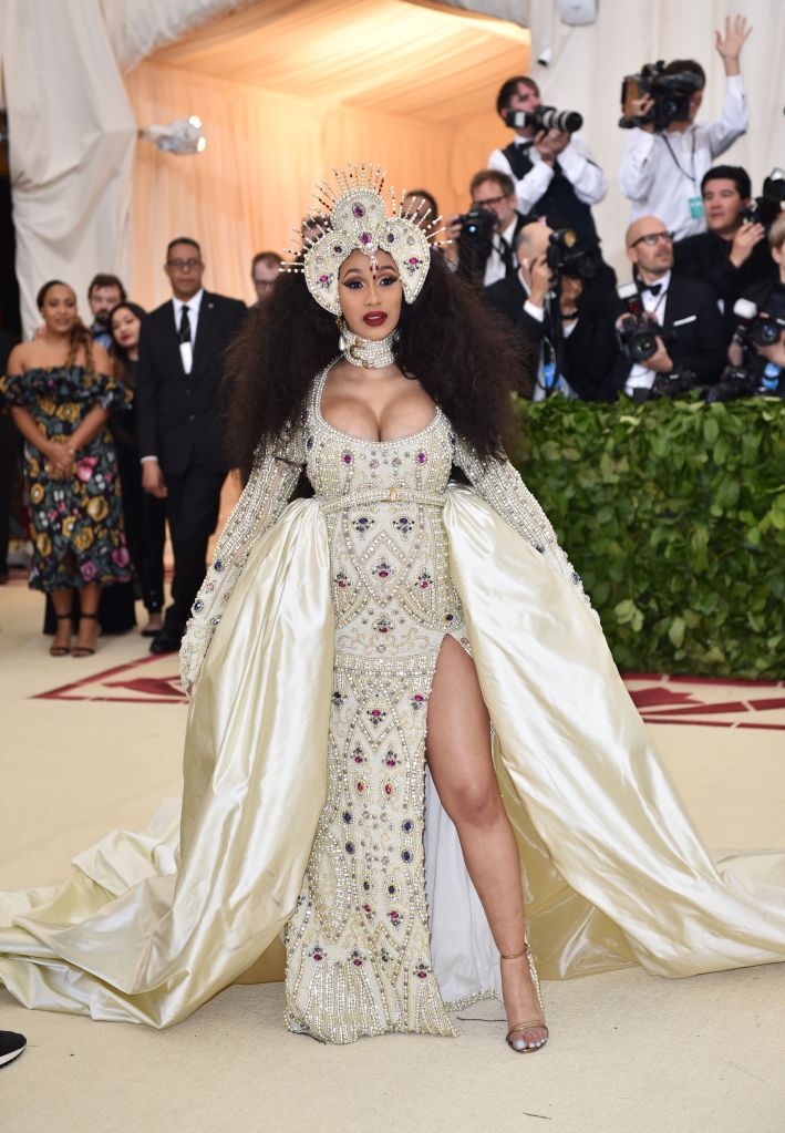 Cardi B in a champagne dress at 2018 Met Gala 