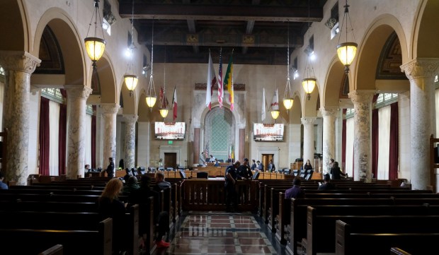 Council Chambers at Los Angeles City Hall on Wednesday, June 14,2023. (Photo by Dean Musgrove, Los Angeles Daily News/SCNG)