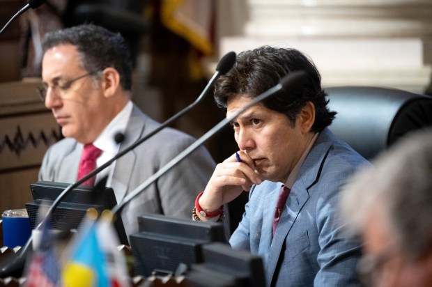 Los Angeles city council Kevin De Leon at the council meeting Wednesday, February 15, 2023. (Photo by David Crane, Los Angeles Daily News/SCNG)