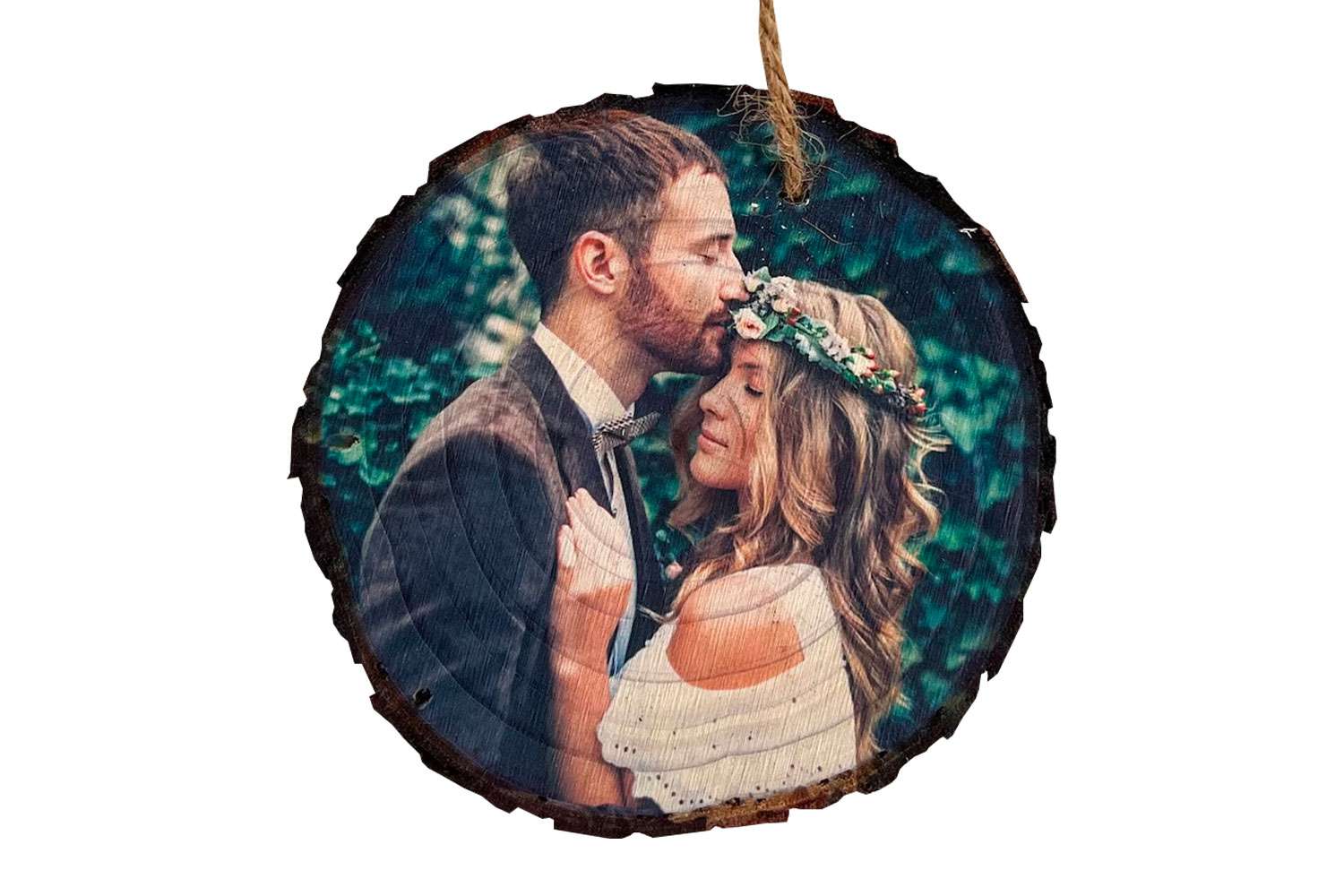 Etsy SweetGiftMart Personalized Photo Wood Slice Ornament