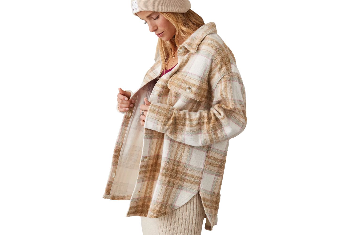 AE Oversized Plaid Fleece and Love Shacket