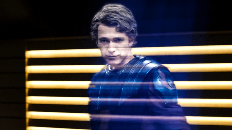 Hayden Christensen as an Anakin Skywalker hologram in Ahsoka