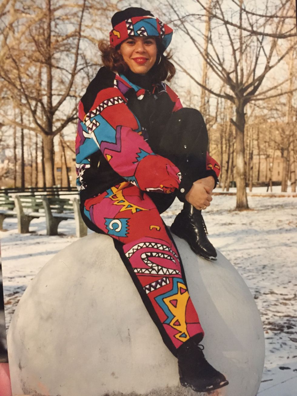 a person holding a snowboard