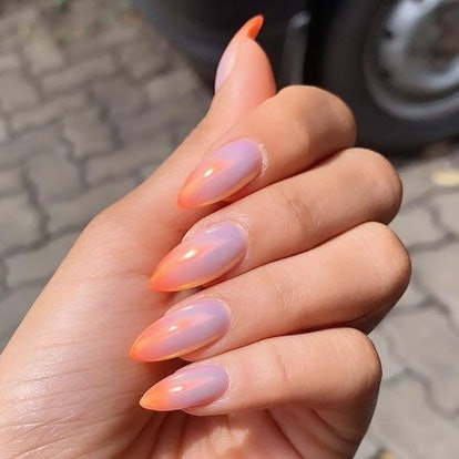 Orange ombre chrome.