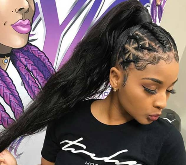 High braided ponytail weave designs