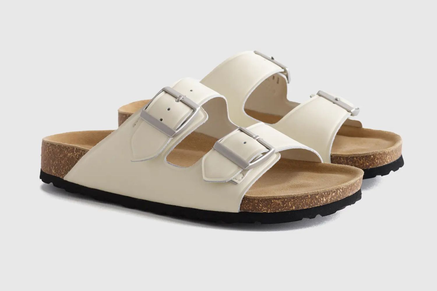 Quince Nappa Leather Double Buckle Slides