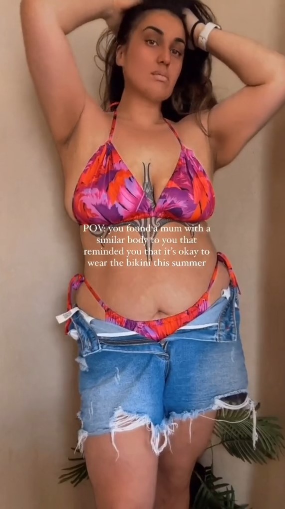 TikTok user Kayla shared her body-positive attitude after having three children