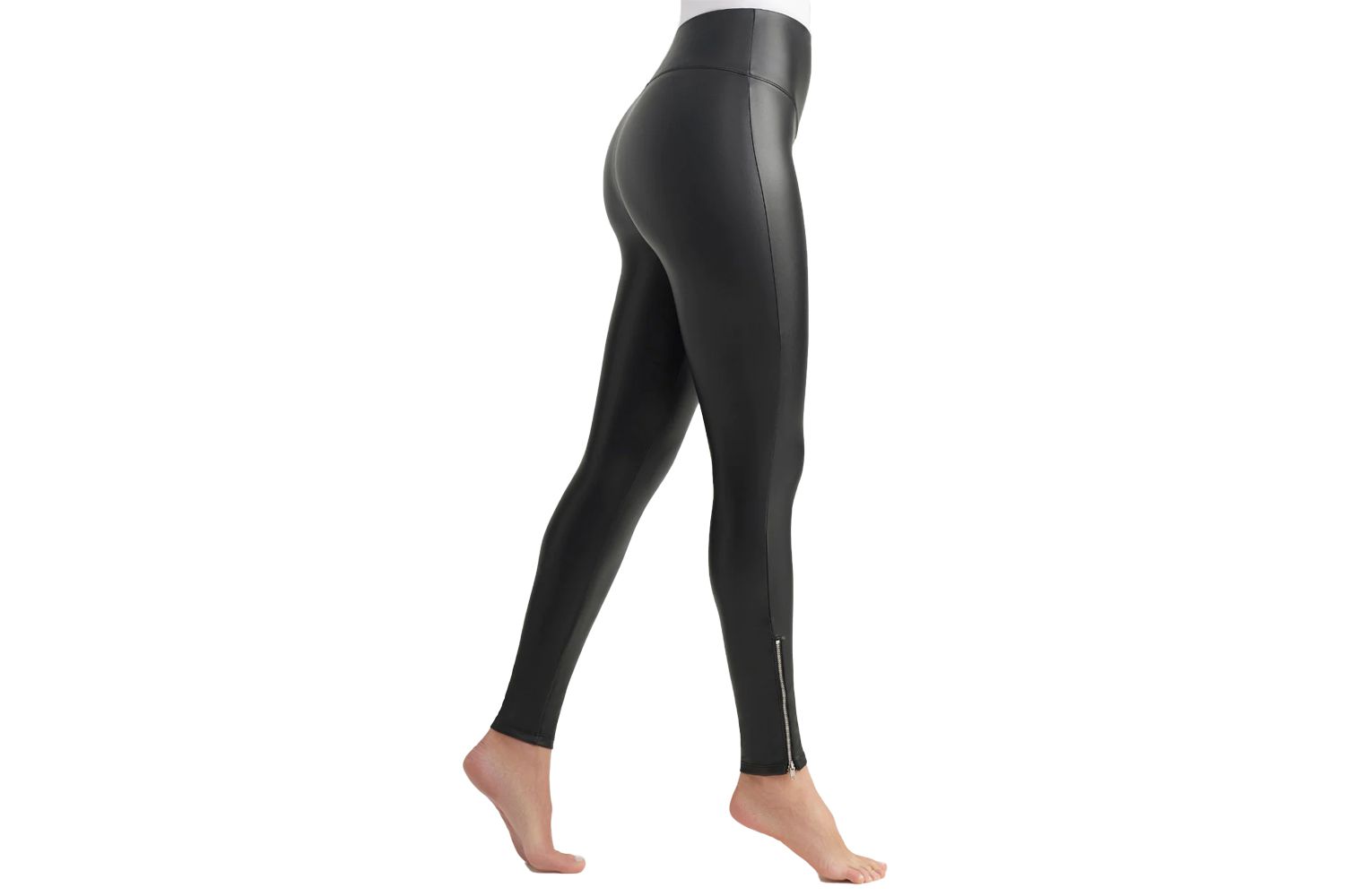 Yummie Faux Leather Shaping Legging With Side Zip