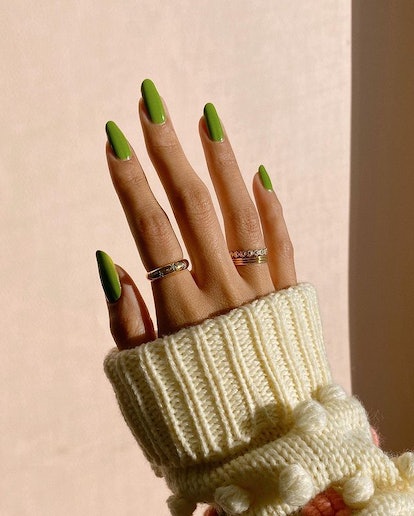 Green matcha nails.