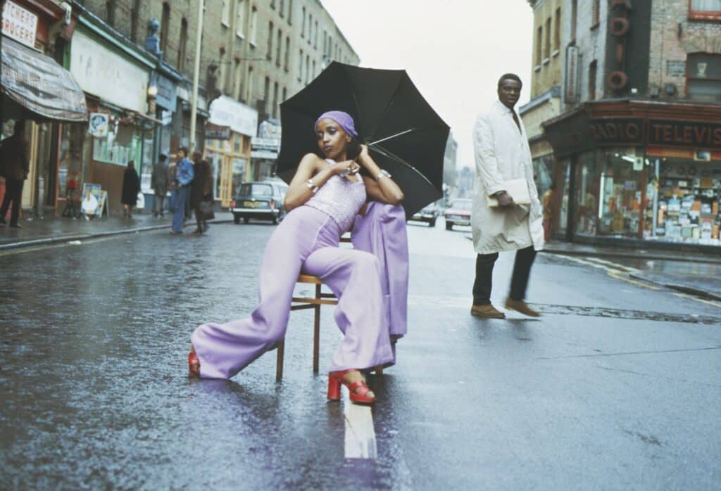 Armet Francis, Fashion Shoot, Brixton Market, London, 1973. Courtesy the artist and Autograph, London