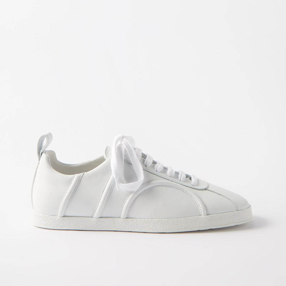 Logo-Appliqué Leather Sneakers