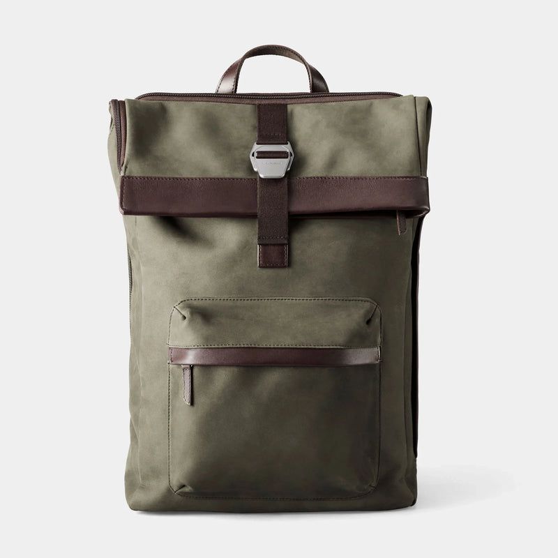 City-Hopper Backpack Nubuck Leather Fold Top Backpack