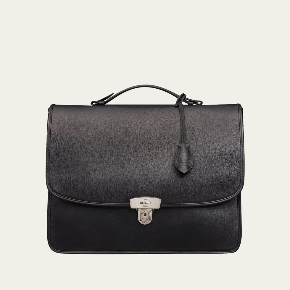 Postino Venezia Softy Nero Grigio Briefcase