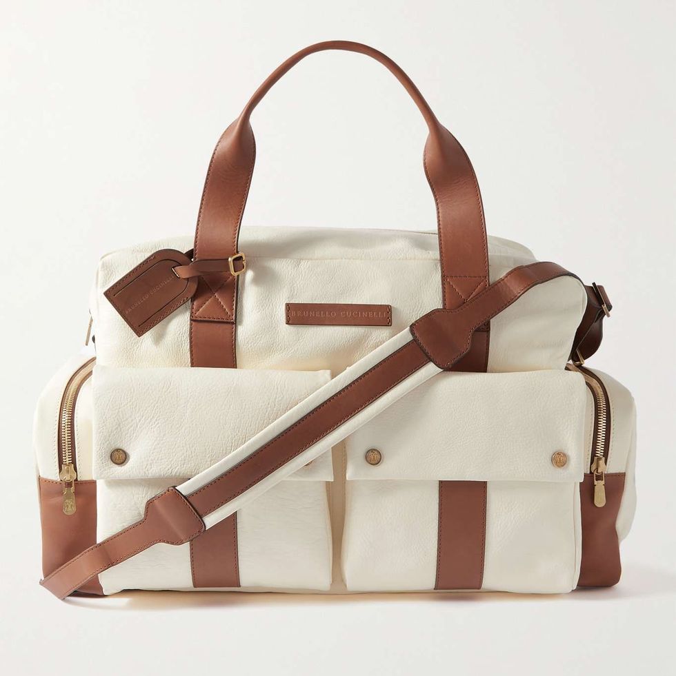 Two-Tone Leather Weekend Bag