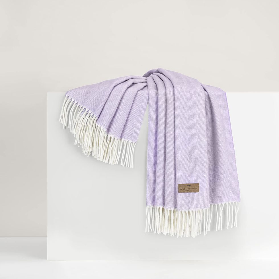 Italian Lilac Herringbone Throw