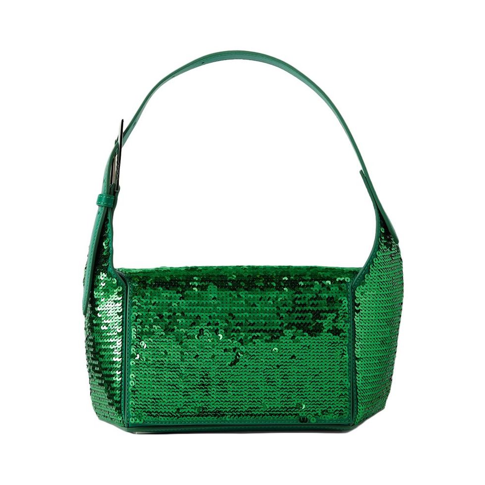 Sequined Leather Shoulder Bag