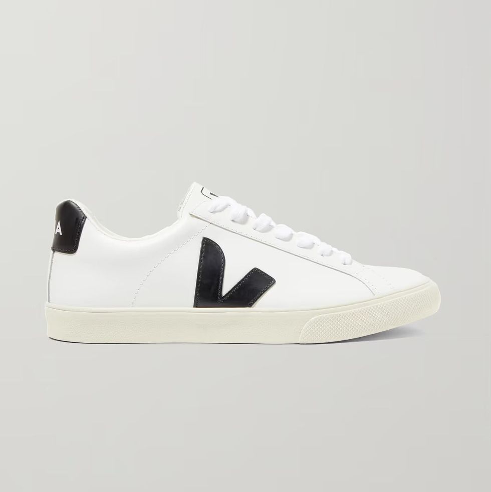 Esplar Rubber-Trimmed Leather Sneakers