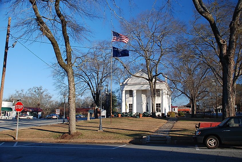The old square in Pendleton, South Carolina.