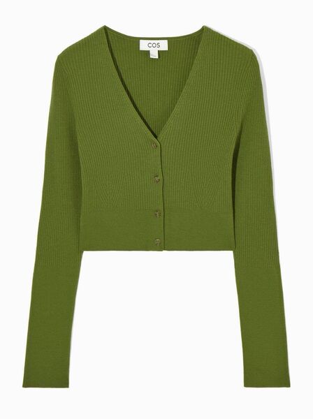Ribbed knit Merino wool cardigan, COS, €69