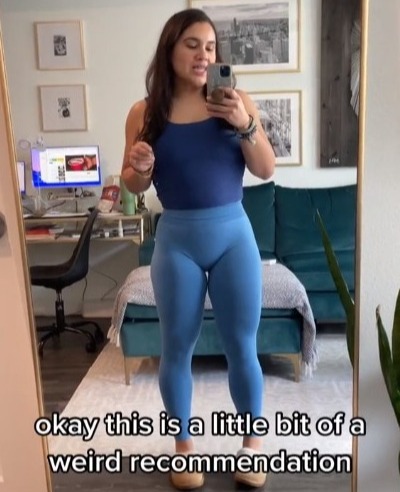 She shared her recommendation for activewear, specifically a pair of leggings for 'low butt cracks'