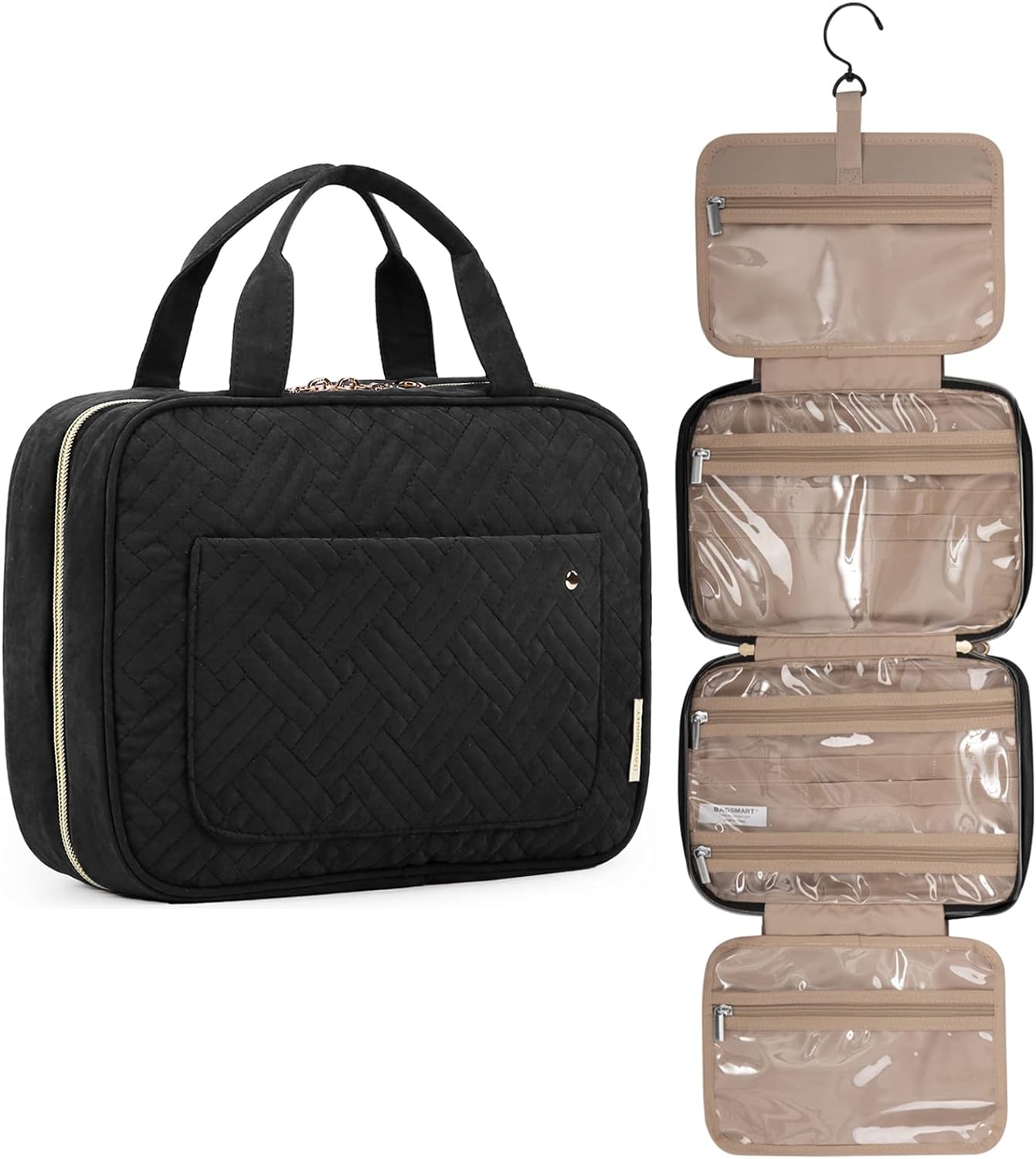 BAGSMART Toiletry Bag with Hanging Hook.