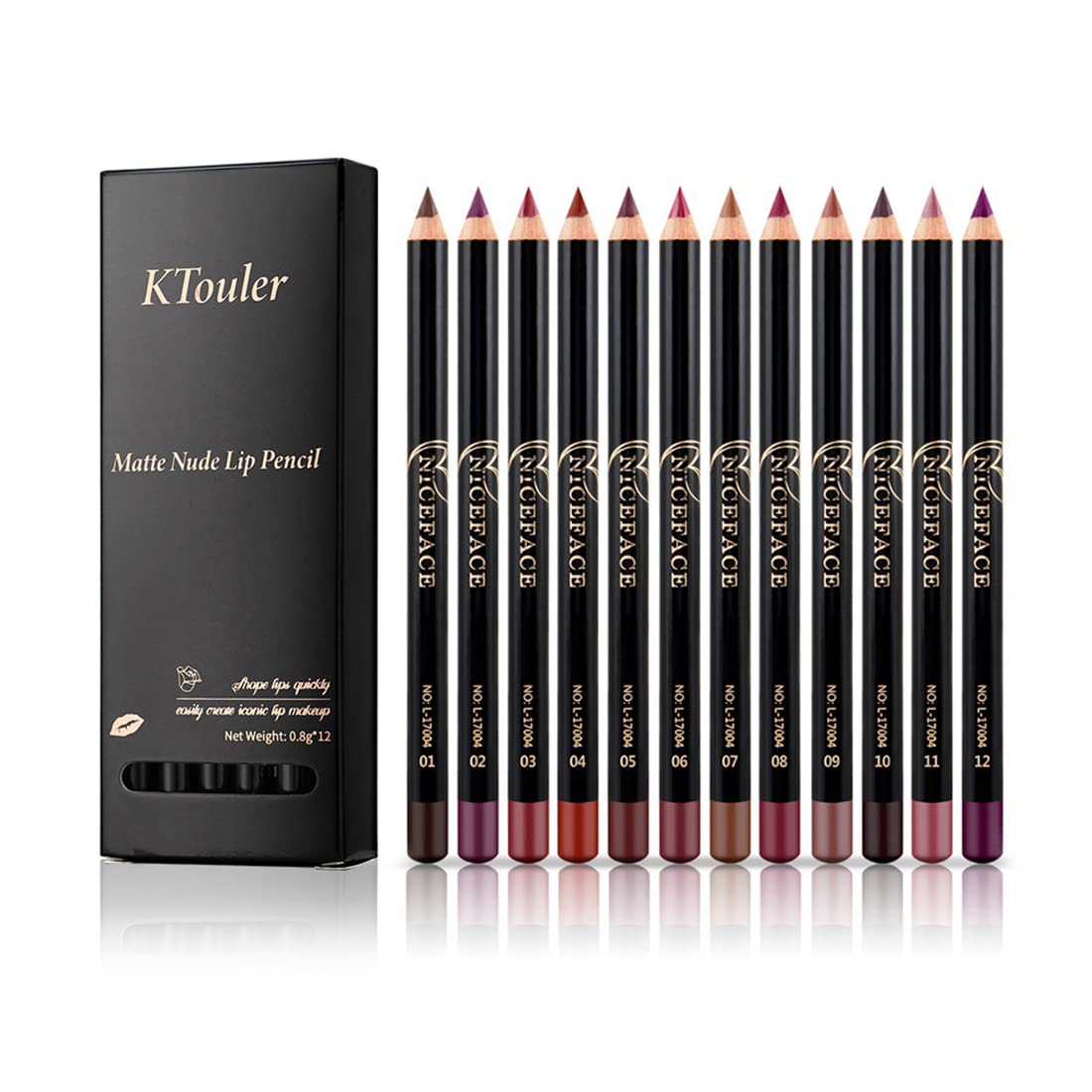 Petansy Lip Liner Pencils Set 12 Colors.