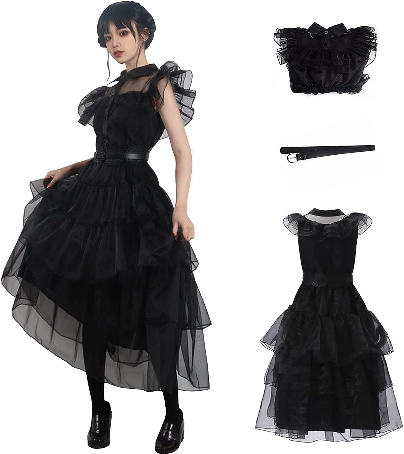 SHIKI Women's Vintage Black Raven Halloween Costume Dress