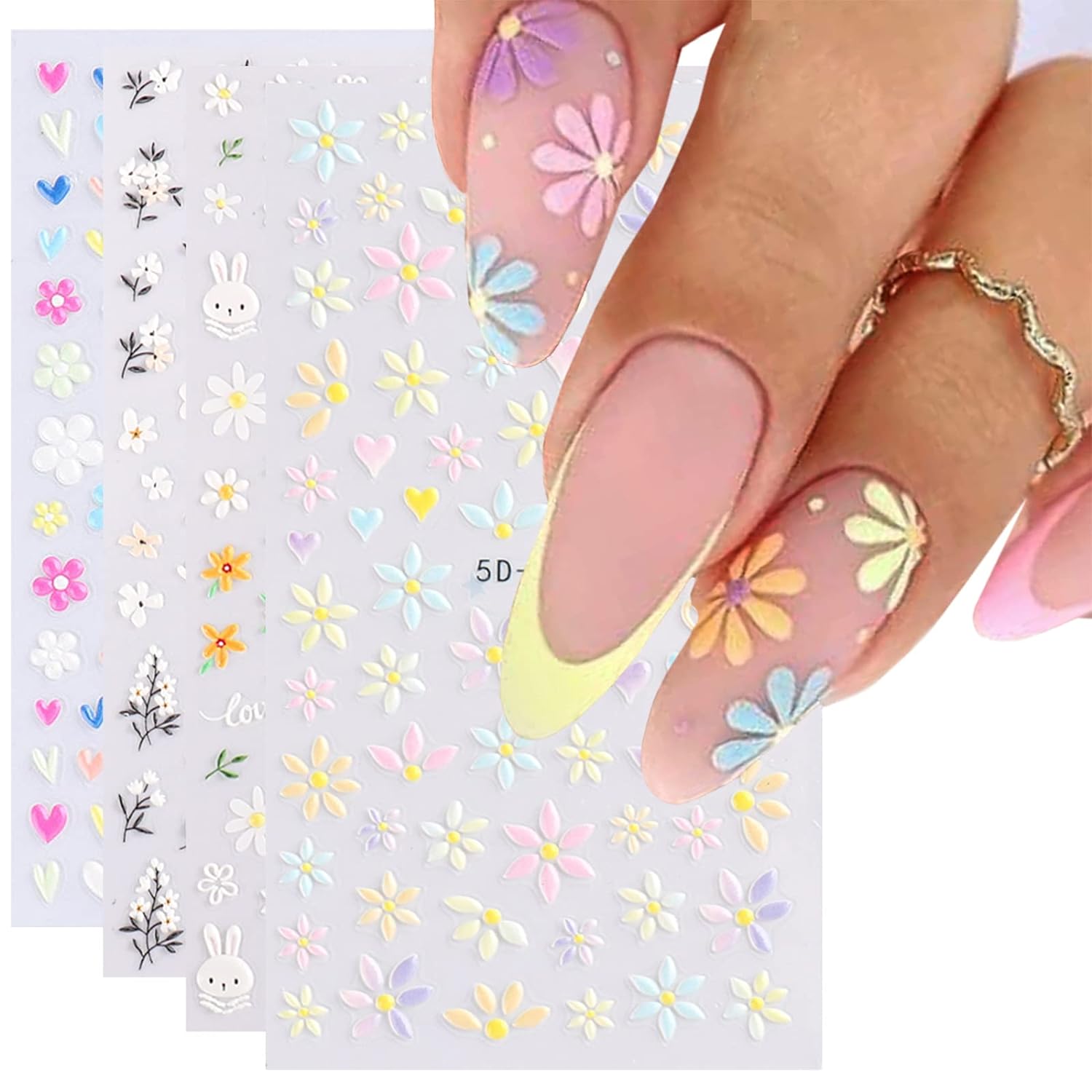 YOSOMK Flower Nail Art Stickers