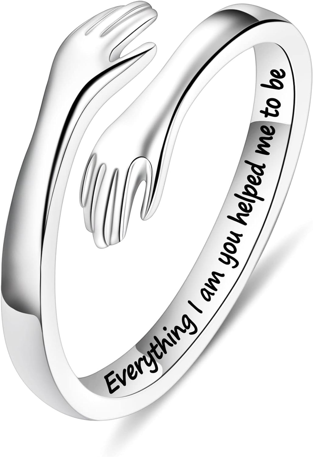 Yesteel S925 sterling silver hug ring for women 