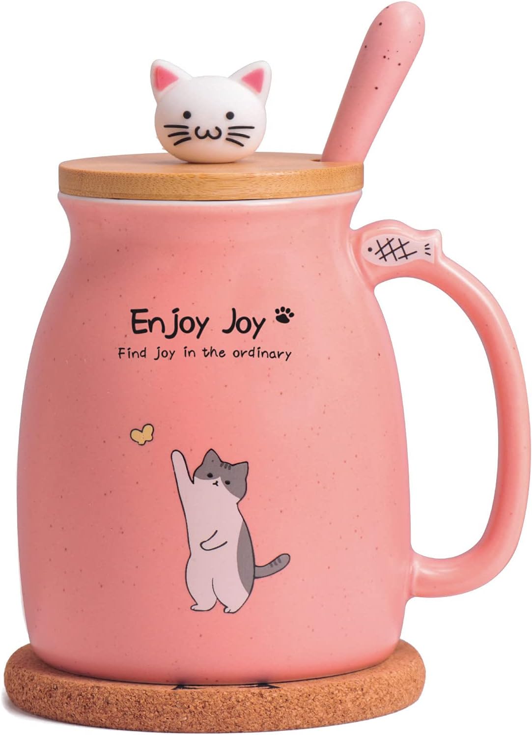 Feify Cute Cat Cup Ceramic Coffee Mug