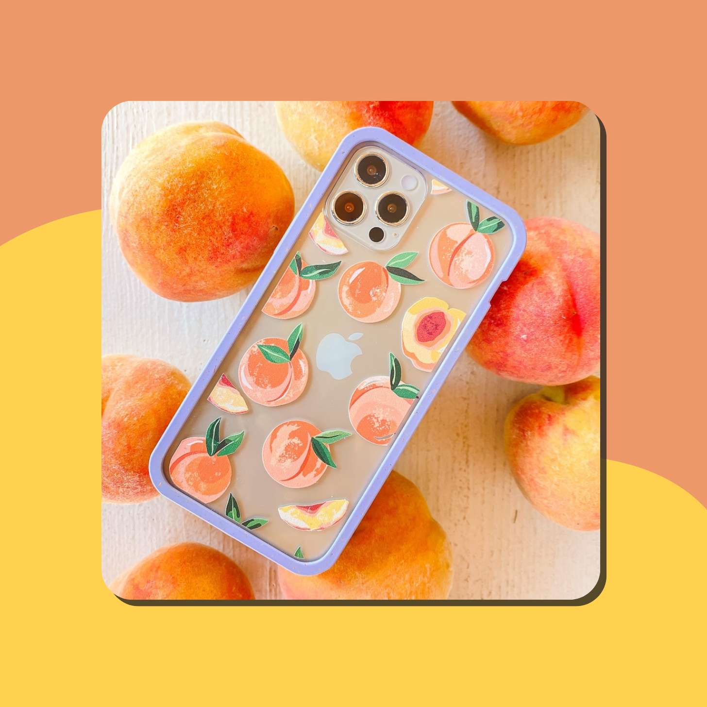 Phone case with peaches on it