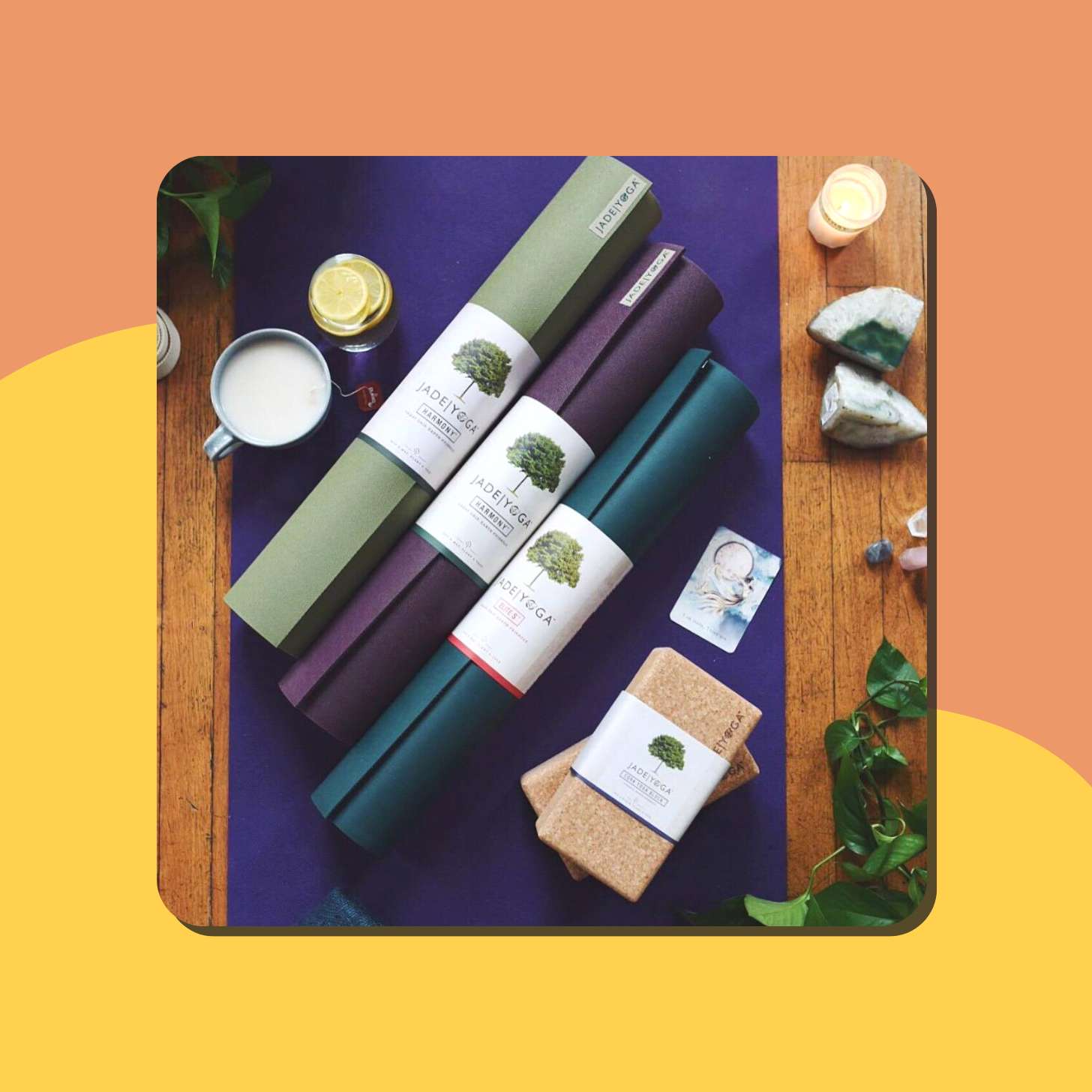 Jade Yoga yoga mats all rolled up 