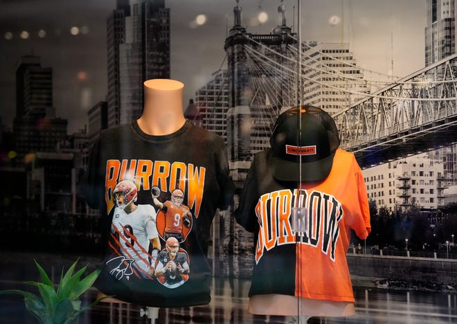 You can find Joe Burrow and Bengals shirts, but other local merchandise from Where I’m From in Kenwood Towne Centre, Wednesday, Oct. 26, 2023. The store is located on level one, near Dillard’s.