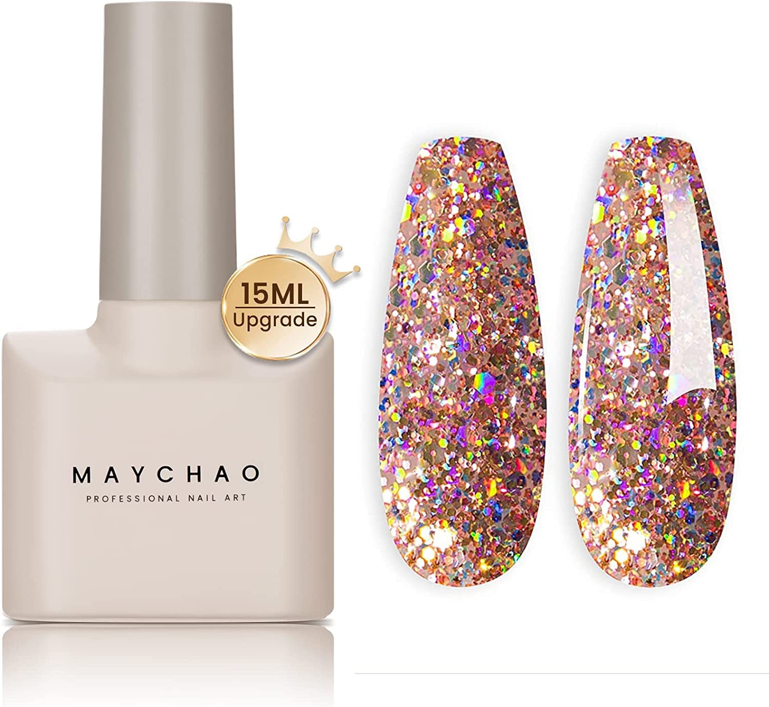 MAYCHAO Gel Nail Polish - Clear Pink Glitter