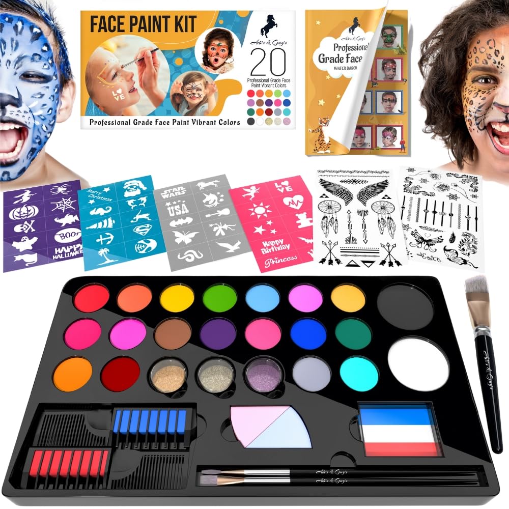 ADIS&GUYS ART SUPPLY Face Painting Kit for Kids Party