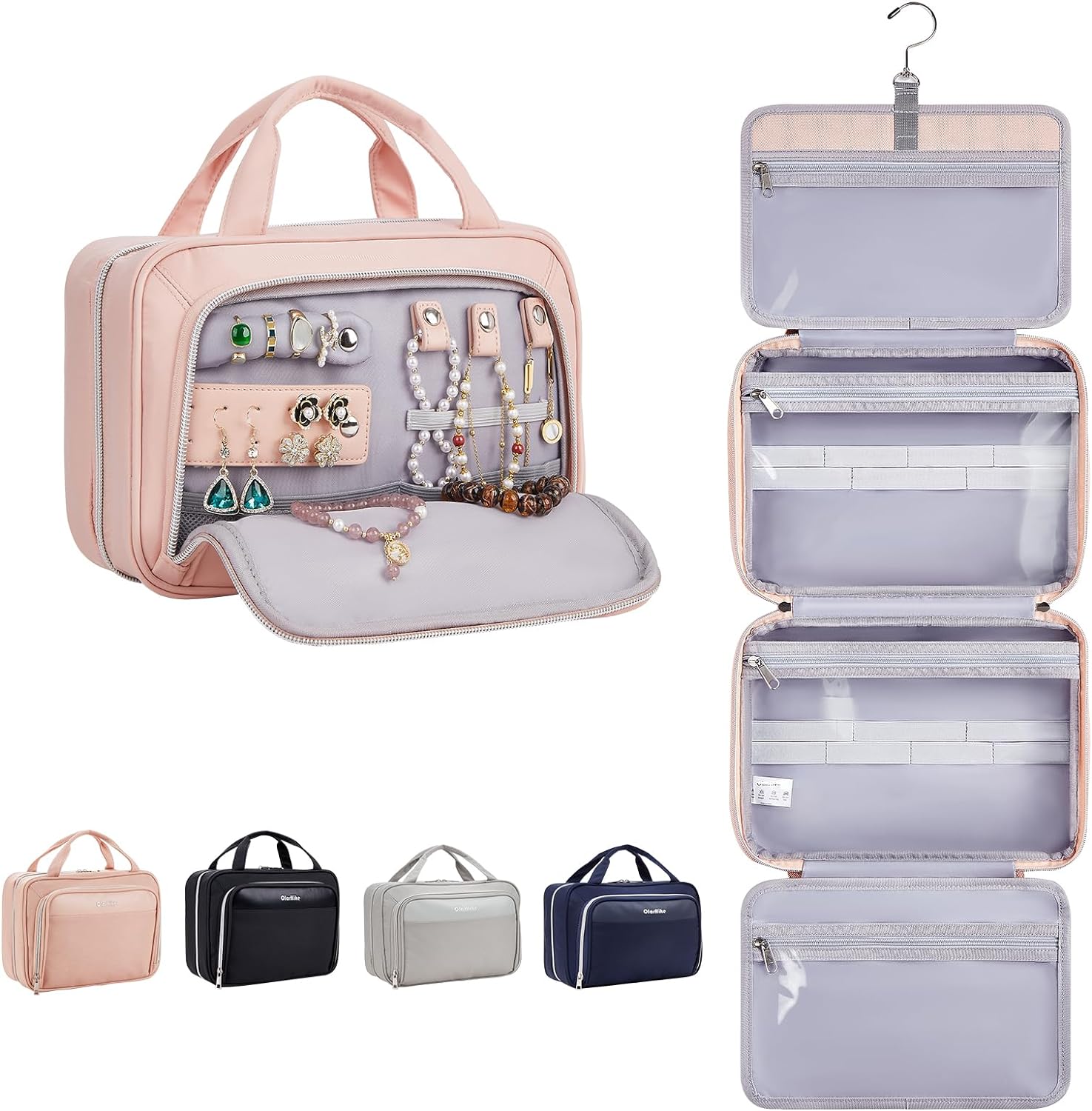 OlarHike Travel Toiletry Hanging Bag Pink