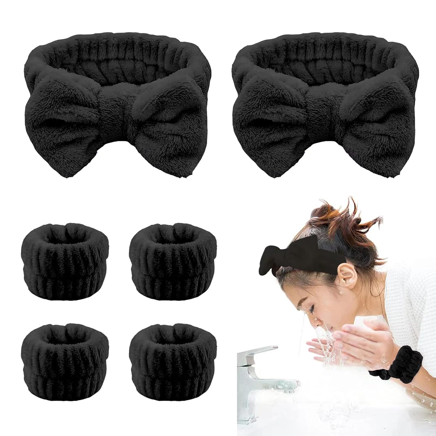 TLUXX Makeup Headband and Wristband Set