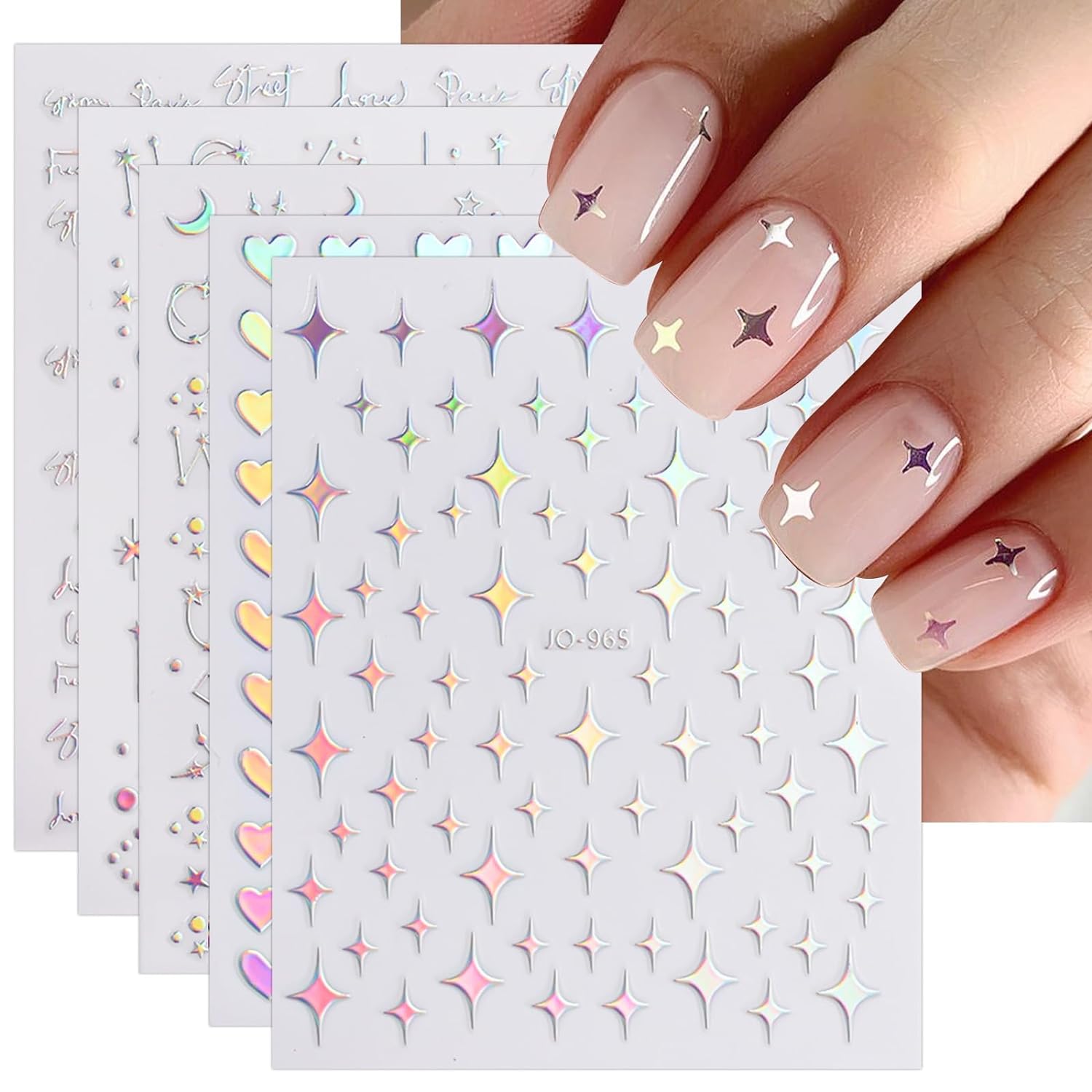 jmeowio Aurora Nail Art Stickers