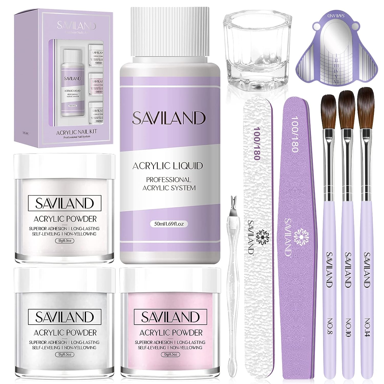 Saviland Acrylic Nail Kit Beginner Set