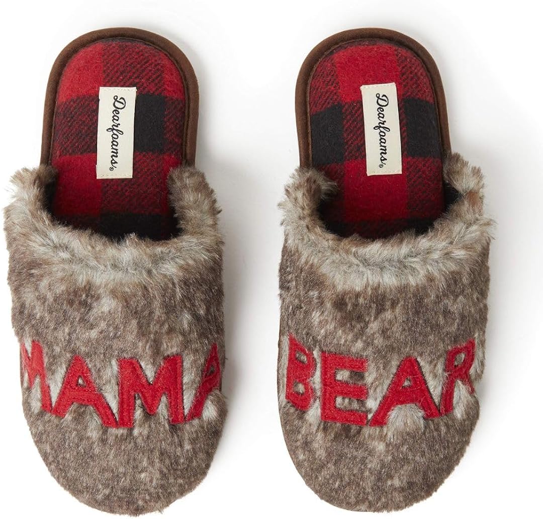 Snuggle up with Dearfoams Mama Bear slippers