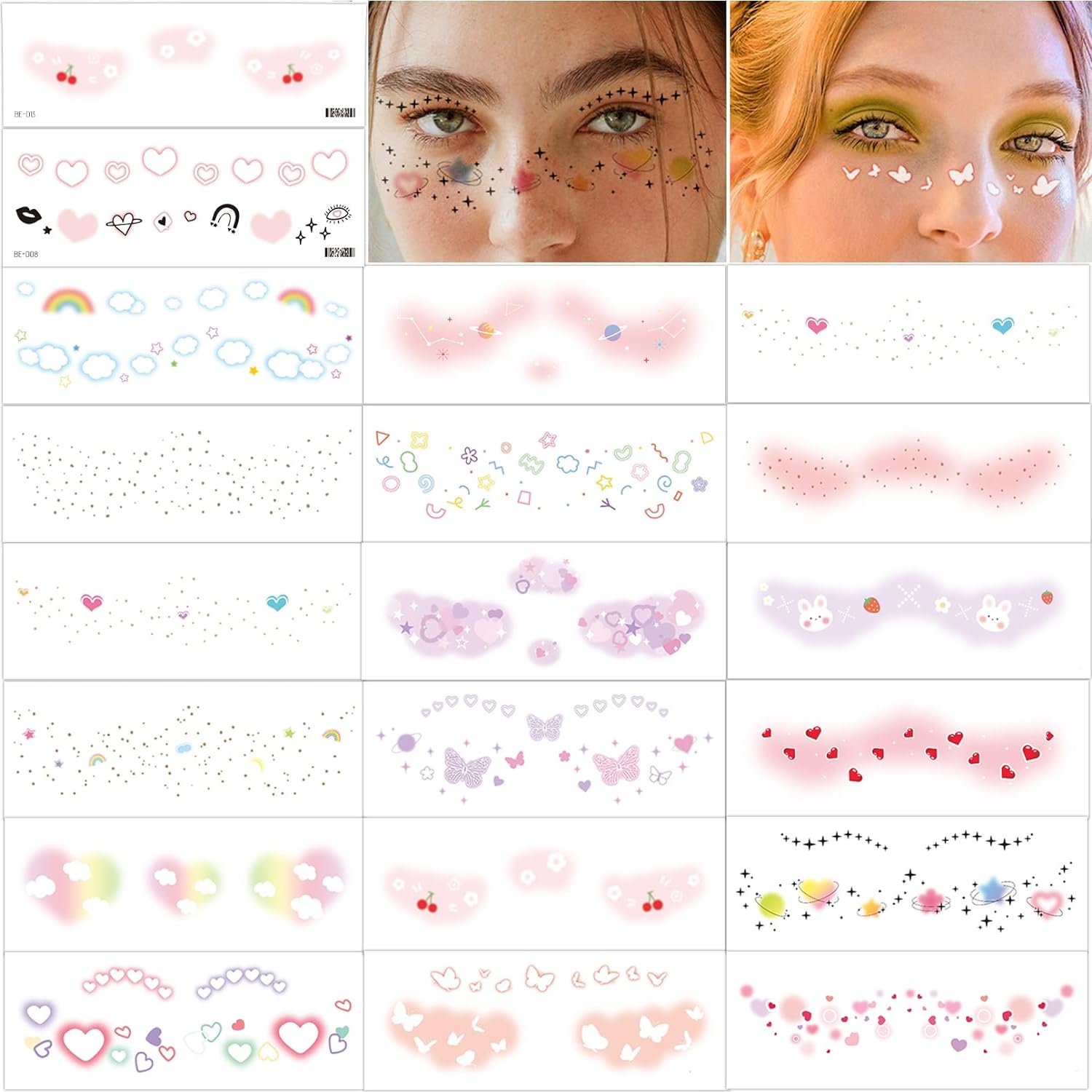 Coszeos Face Temporary Tattoos for Girls/Women