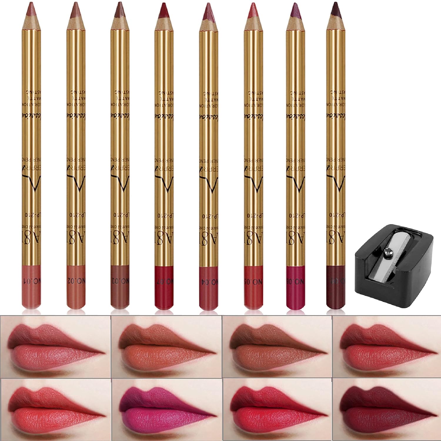 Wismee Lip Liner Set 8 Colors Waterproof