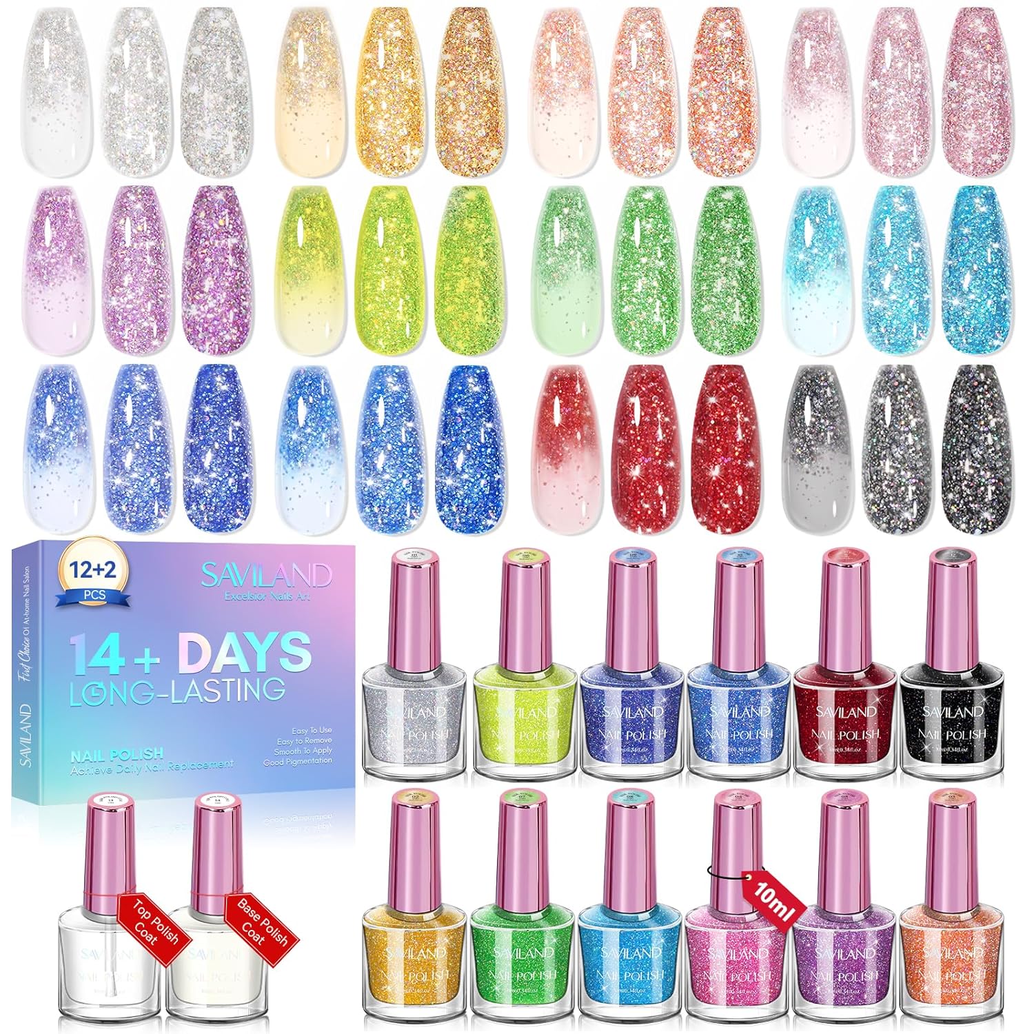 SAVILAND Glitter Nail Polish Set